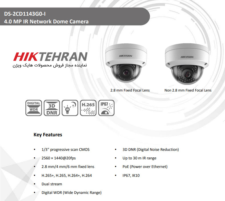 دوربین مداربسته دام هایک ویژن مدل DS-2CD1143G0-I