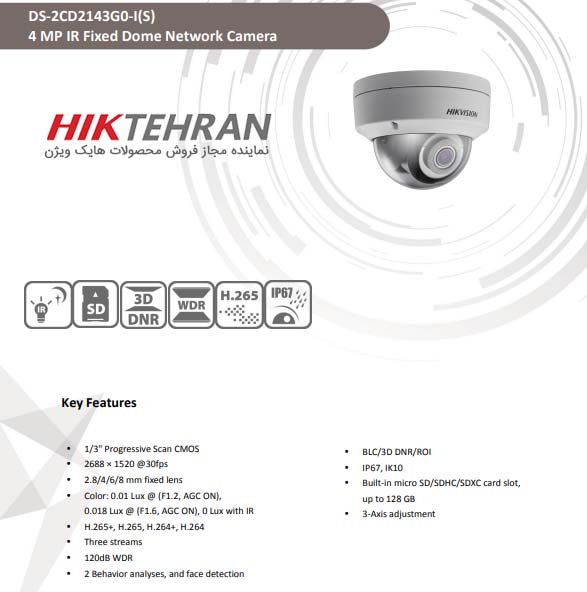 دوربین مداربسته دام هایک ویژن مدل DS-2CD2143G0-IS