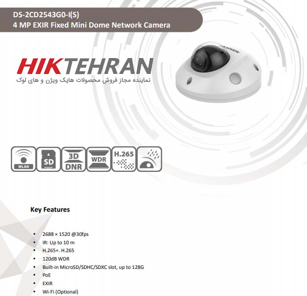 دوربین مداربسته هایک ویژن مدل DS-2CD2543G0-IS