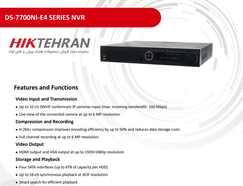 توضیحات کامل راجب دستگاه NVR هایک ویژن مدل DS-7732NI-E4